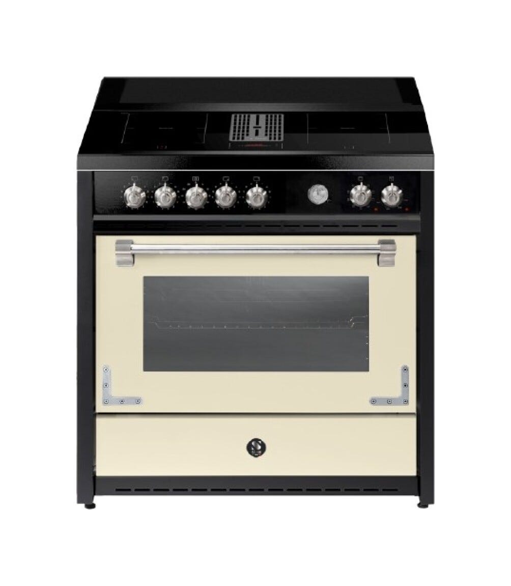 Steel Oxford 90 X9F-4FIKW Oxford Cucina da accosto 90 CM, 4 zone flex induzione, forno multifunzione 91L, cappa integrata