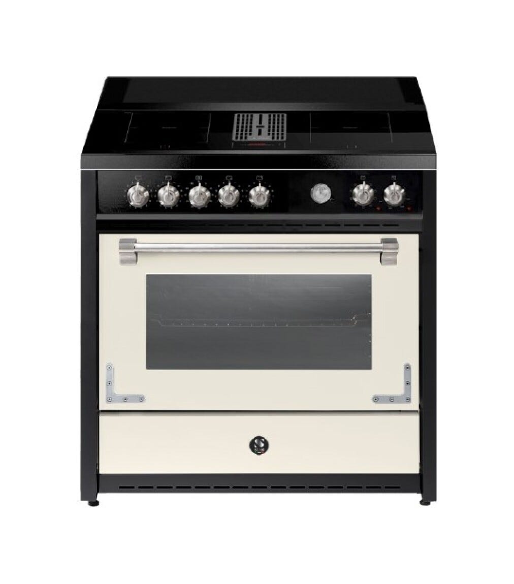Steel Oxford 90 X9F-4FIKW Oxford Cucina da accosto 90 CM, 4 zone flex induzione, forno multifunzione 91L, cappa integrata