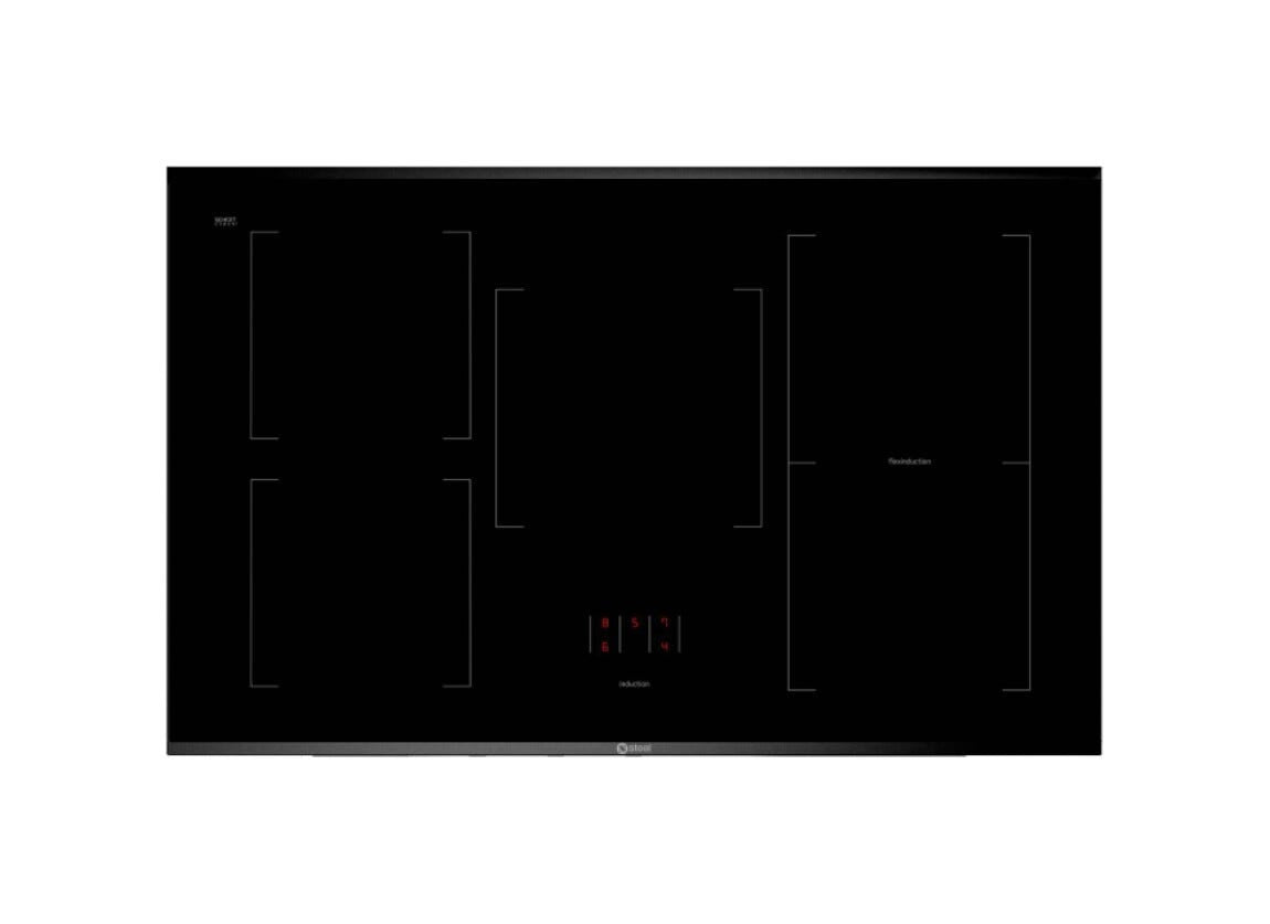 Steel Oxford 90 X9F-4FIKW Oxford Cucina da accosto 90 CM, 4 zone flex induzione, forno multifunzione 91L, cappa integrata