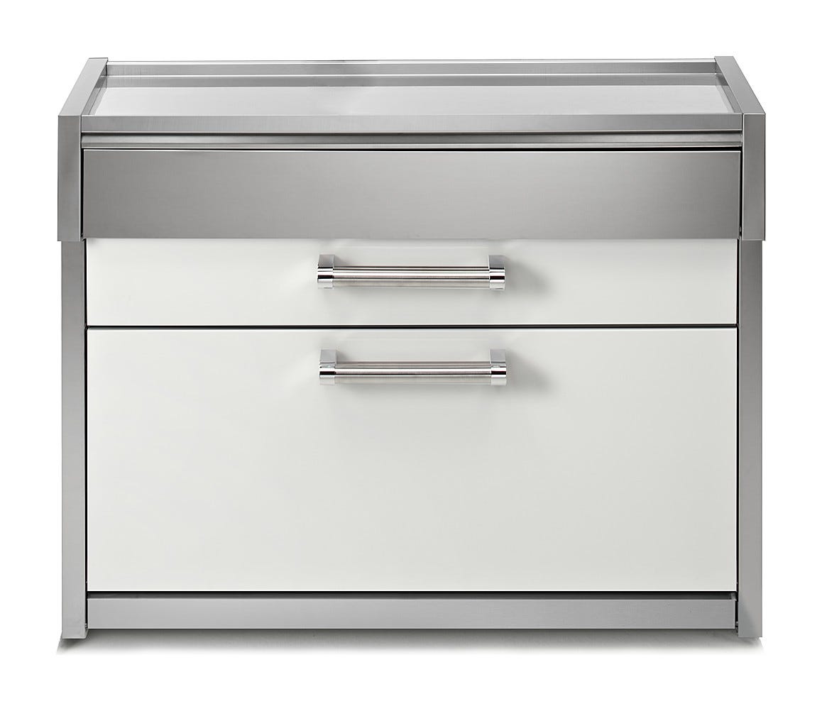 Steel Genesi GQ12C-P Woorktables Tavolo da lavoro 120 cm, 3 cassetti push-pull, acciaio inox AISI 304