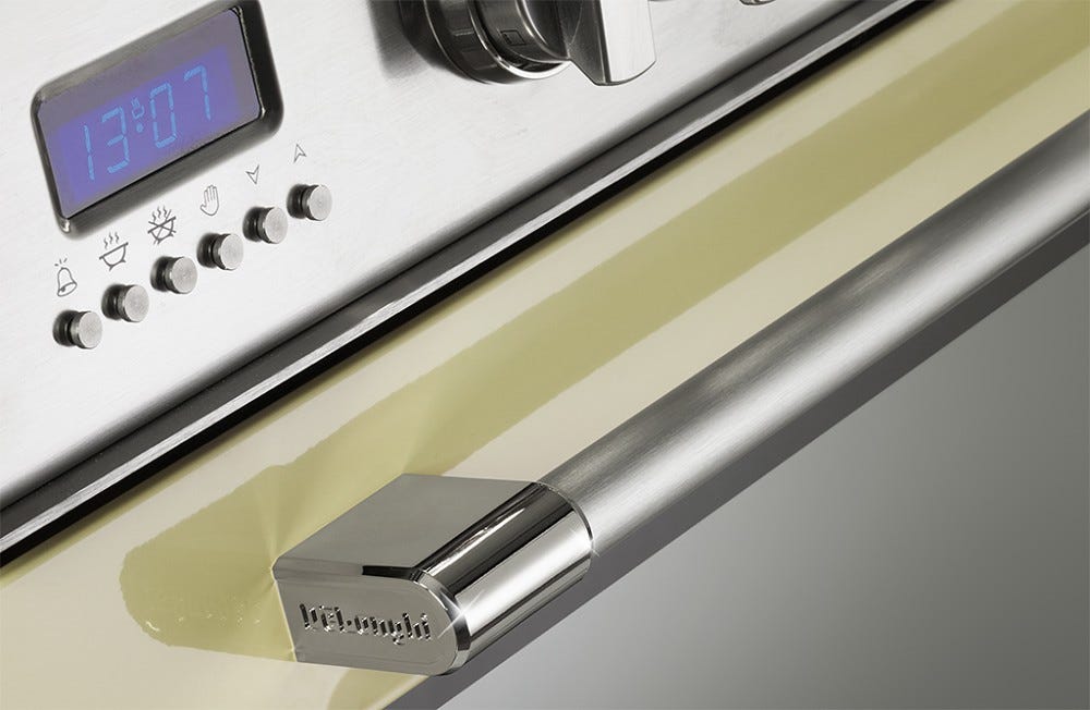 De Longhi PRO96MXED Professional Cucina da accosto 90 cm, 5 fuochi a gas, forno elettrico, inox