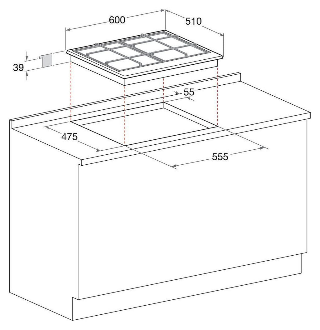 Hotpoint Ariston PCN 642 T/IX/HAR Piano cottura a gas cm 60 - inox