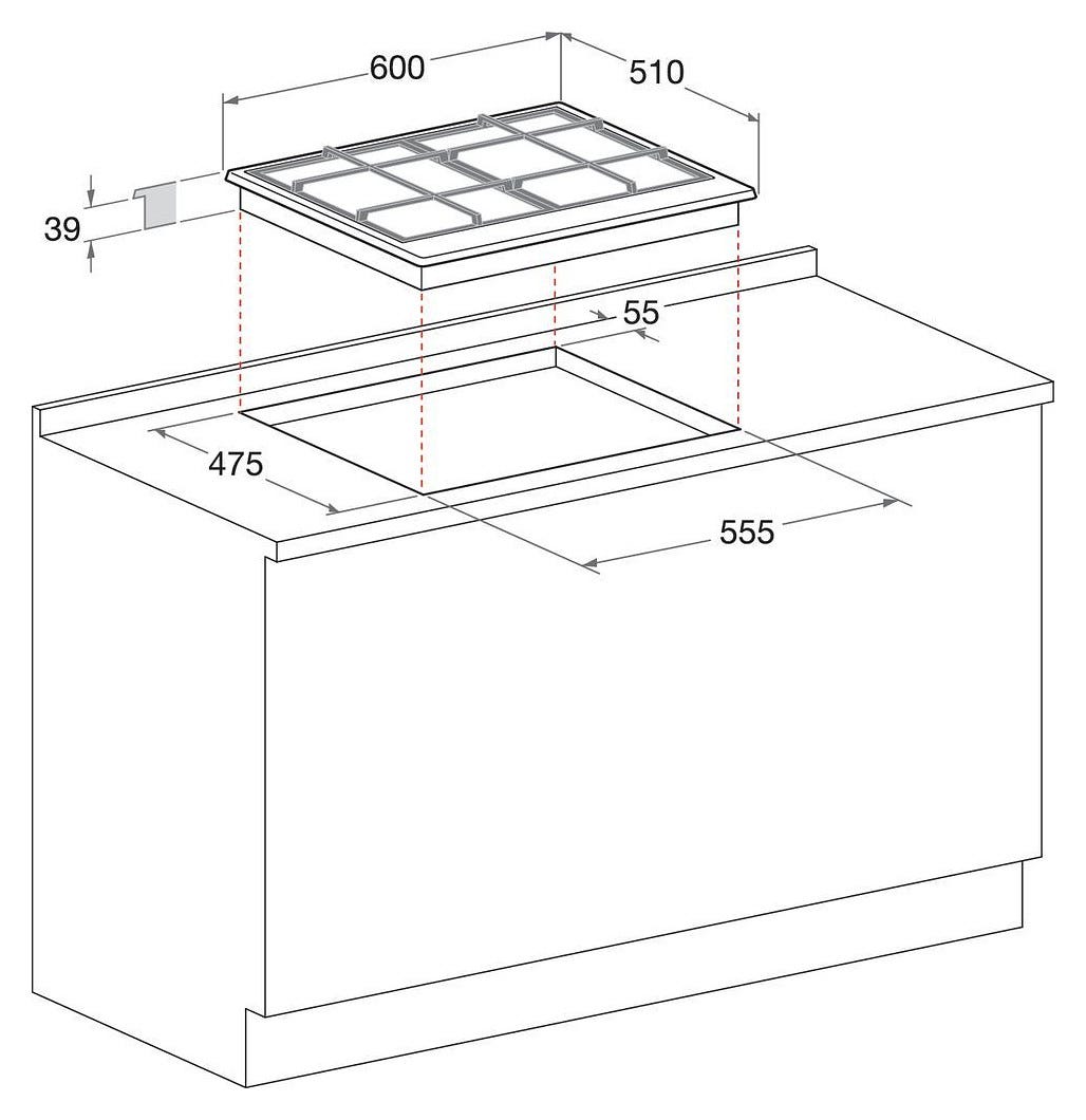 Hotpoint Ariston PCN 642 T/IX/HAR Piano cottura a gas cm 60 - inox