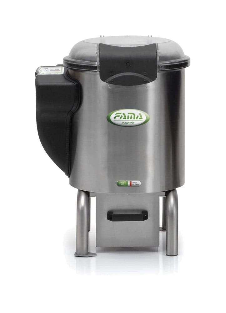 Fama FP107 Preparazione Dinamica Pelapatate 5 KG con Supporto Standard, Trifase, Struttura in acciaio inox AISI 304