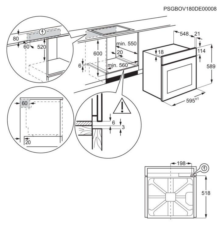Electrolux ROB3201AOR Serie 600 Forno elettrico multifunzione cm. 60 - nero matt