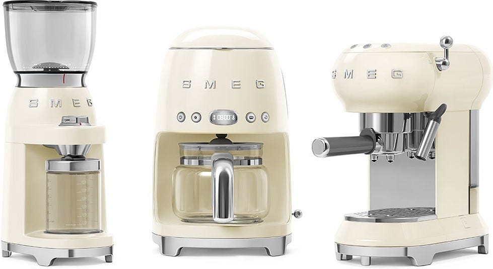 Smeg Selection DCF02CREU 50's Style Macchina da Caffè Filtro - panna Lucido