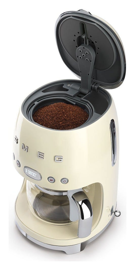 Smeg Selection DCF02CREU 50's Style Macchina da Caffè Filtro - panna Lucido