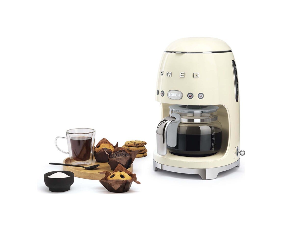 Smeg Selection DCF02CREU 50's Style Macchina da Caffè Filtro - panna Lucido