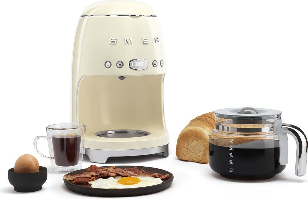 Smeg Selection DCF02CREU 50's Style Macchina da Caffè Filtro - panna Lucido