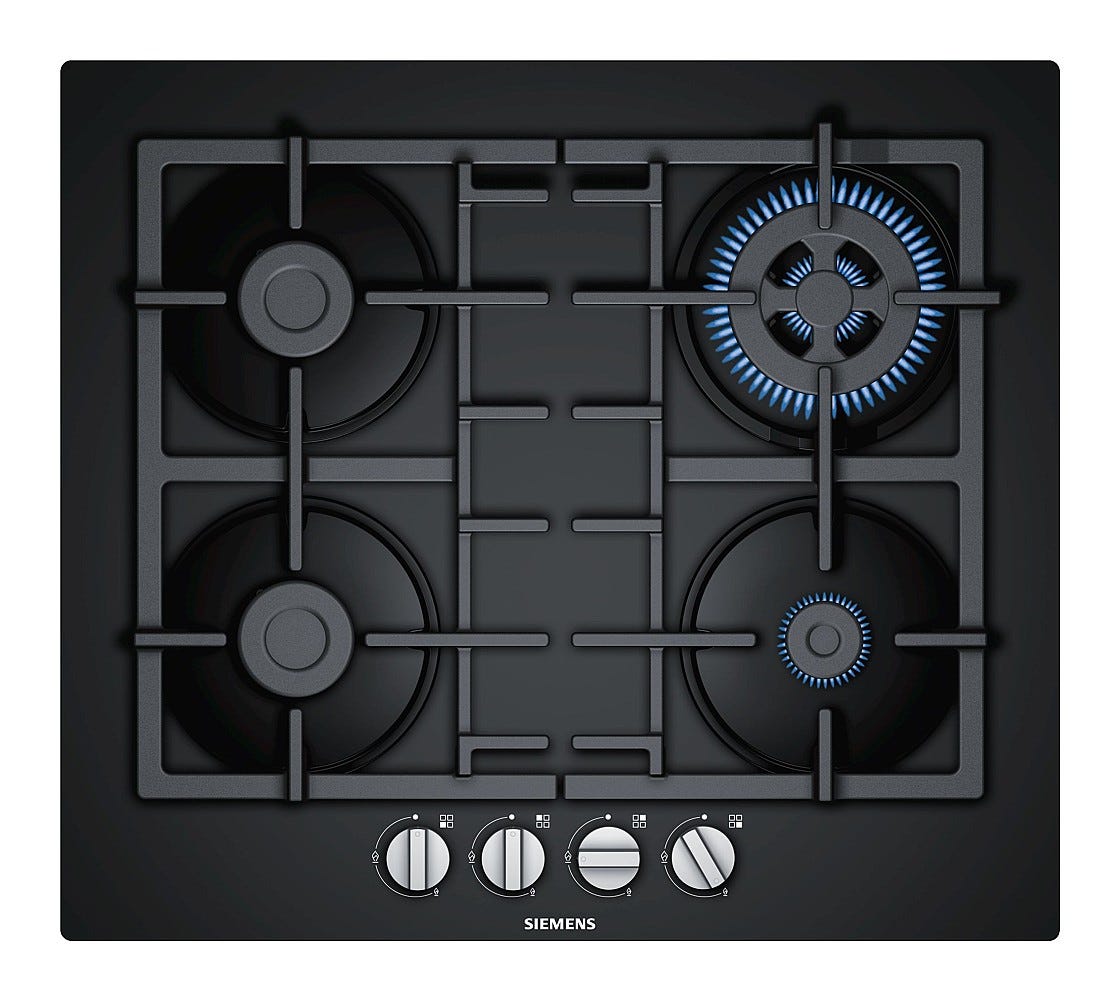 Siemens EN6B6HB90 iQ300 Piano cottura a gas cm. 59 - vetro nero