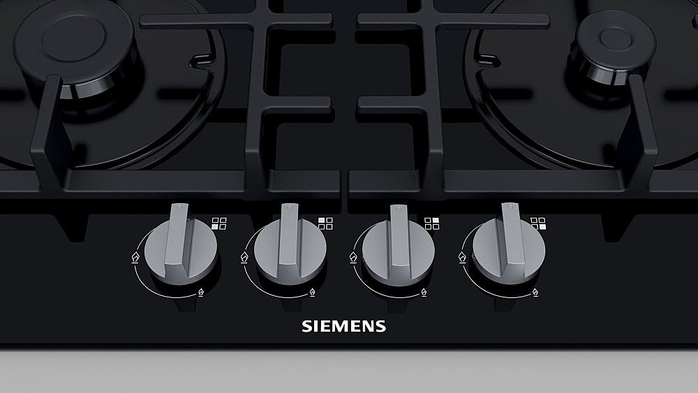 Siemens EN6B6HB90 iQ300 Piano cottura a gas cm. 59 - vetro nero