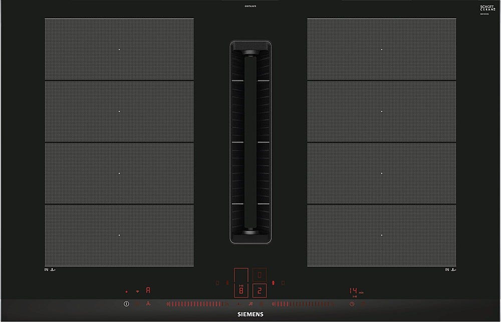 Siemens EX875LX67E Piano a induzione con cappa integrata 80 cm, flexInduction, climateControl, Home Connect, classe B