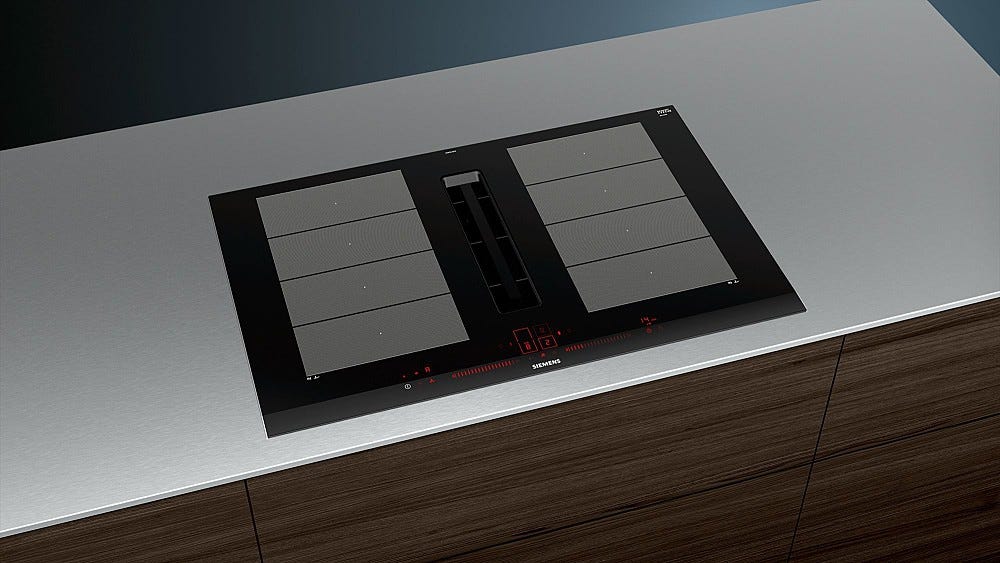 Siemens EX875LX67E Piano a induzione con cappa integrata 80 cm, flexInduction, climateControl, Home Connect, classe B
