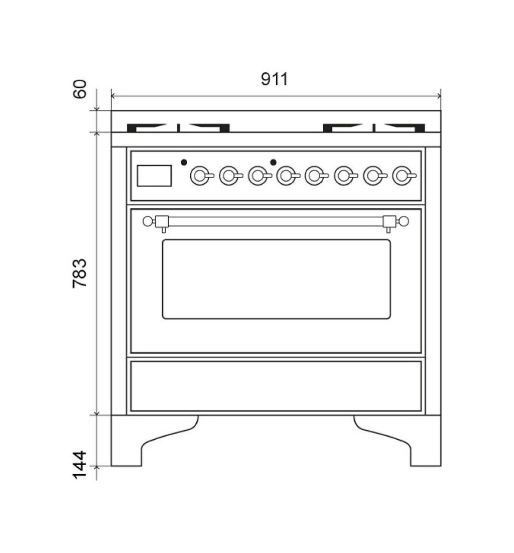 ILVE M09N Majestic Cucina da accosto cm 90 configurabile - inox o colorato