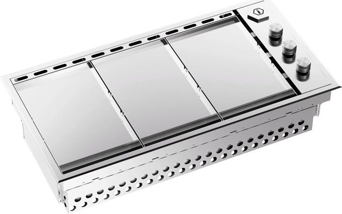 ILVE HBBQ100 Professional Plus Barbecue cm 100 - 3 fuochi - inox - coperchio opzionale
