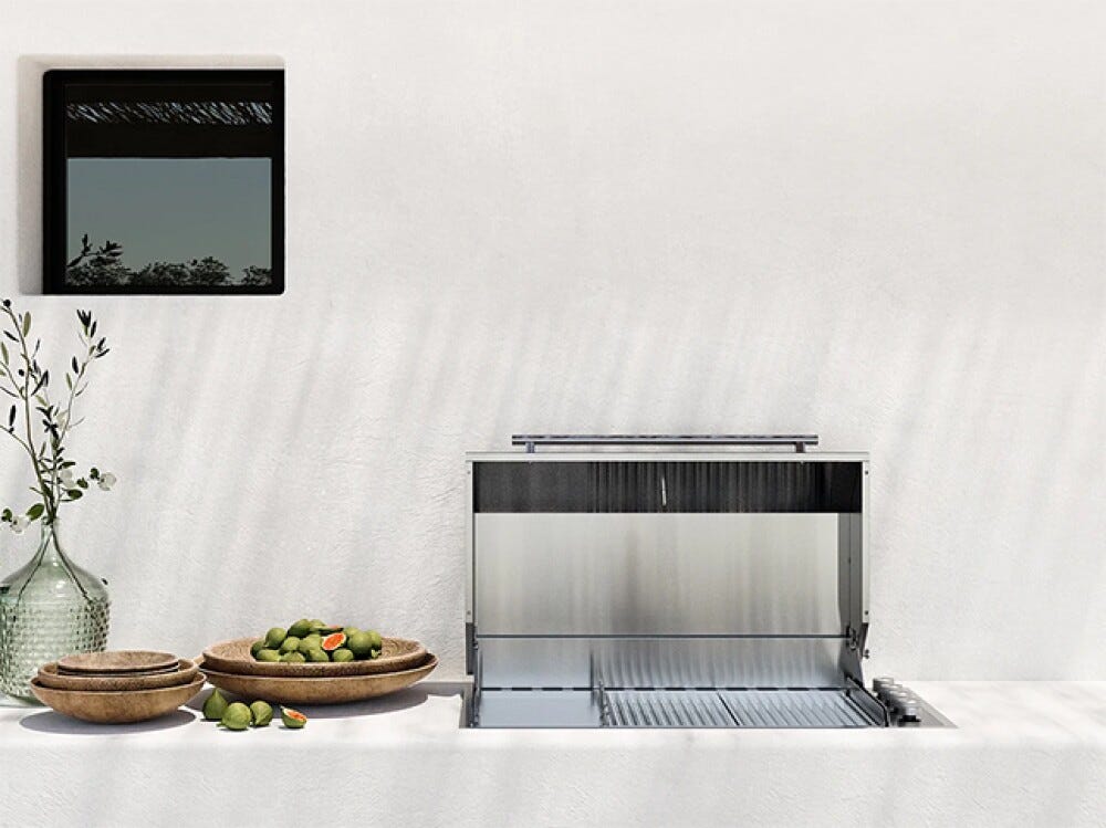 ILVE HBBQ100 Professional Plus Barbecue cm 100 - 3 fuochi - inox - coperchio opzionale