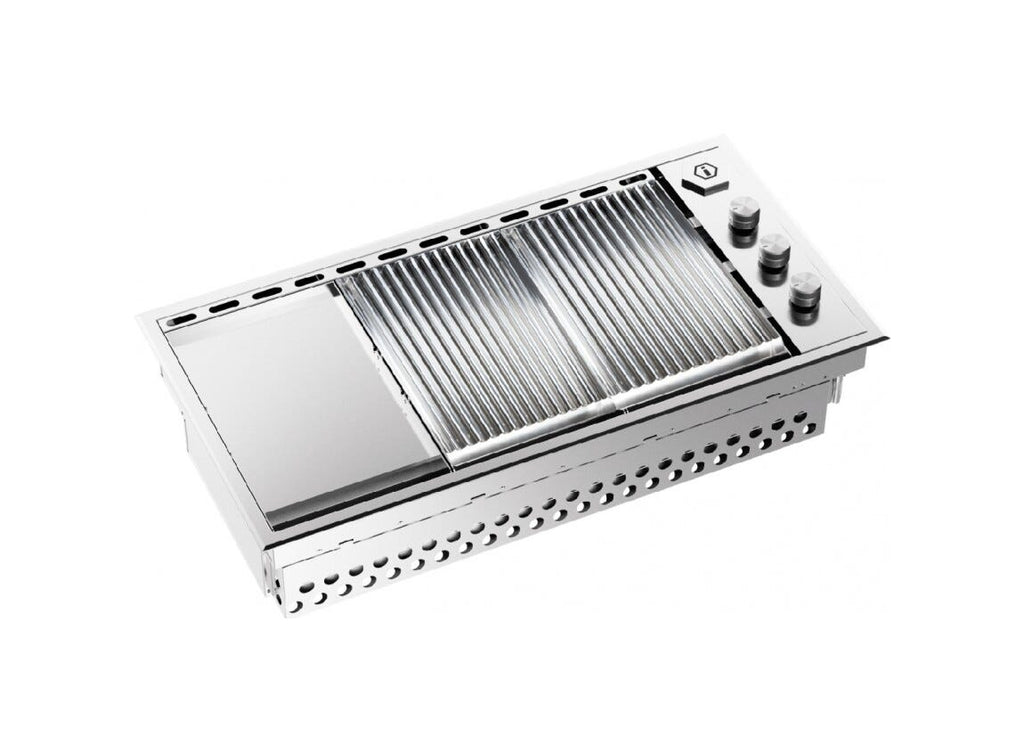 ILVE HBBQ100 Professional Plus Barbecue cm 100 - 3 fuochi - inox - coperchio opzionale