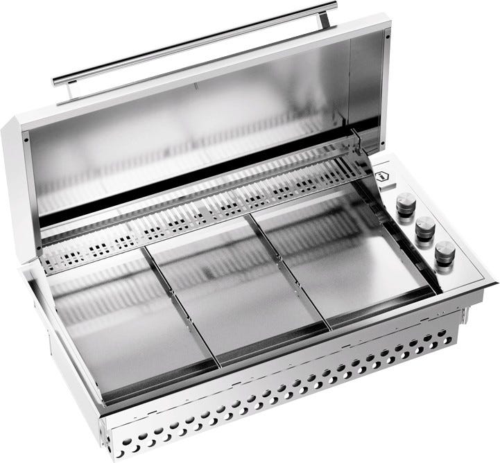ILVE HBBQ100 Professional Plus Barbecue cm 100 - 3 fuochi - inox - coperchio opzionale