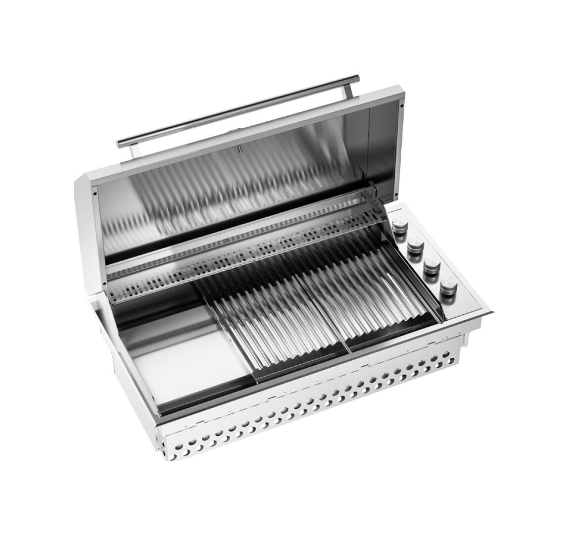 ILVE HBBQ100 Professional Plus Barbecue cm 100 - 3 fuochi - inox - coperchio opzionale