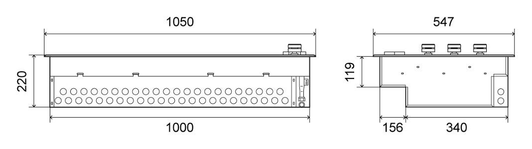 ILVE HBBQ100 Professional Plus Barbecue cm 100 - 3 fuochi - inox - coperchio opzionale