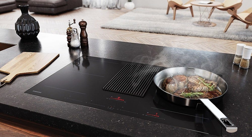Samsung NZ84T9747VK Piano cottura a induzione cm. 80 con cappa integrata da 575 m3/h - vetroceramica nero