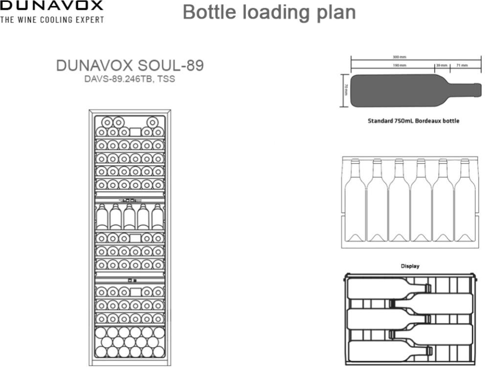 Dunavox -89.246TSS Soul-89 Cantina vino incasso cm. 59 - 89 bottiglie - inox