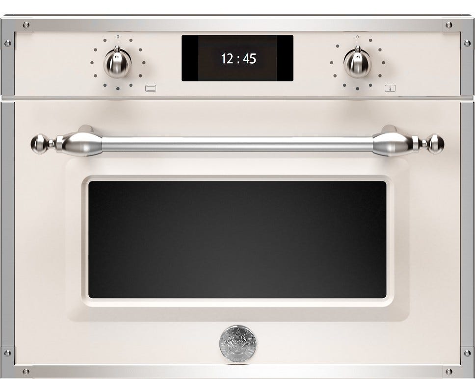Bertazzoni F457HERVTAX Heritage Forno combinato a vapore 60x45 cm, 7 funzioni, 31 L, avorio / inox