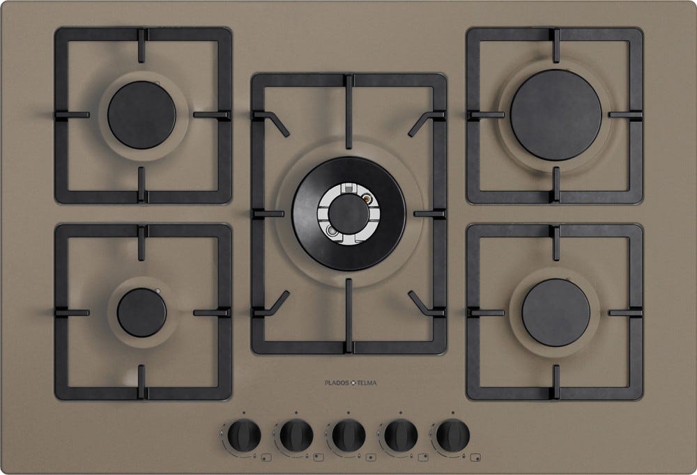 Plados Telma FLAT75 UG 72 Piano cottura cm. 75 x 51 - 4 fuochi + 1 tripla corona - Tartufo
