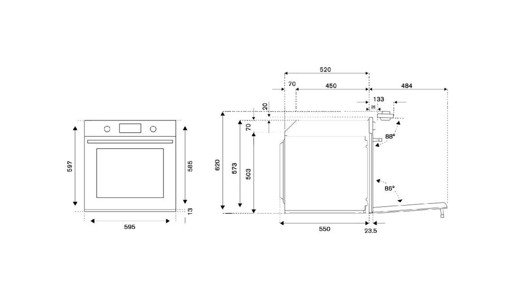 Bertazzoni F6011PROVPTX Professional Forno elettrico 60 cm, 76 L, Total Steam, pirolitico, 11 funzioni, inox