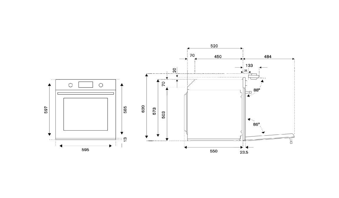 Bertazzoni F6011PROVPTX Professional Forno elettrico 60 cm, 76 L, Total Steam, pirolitico, 11 funzioni, inox