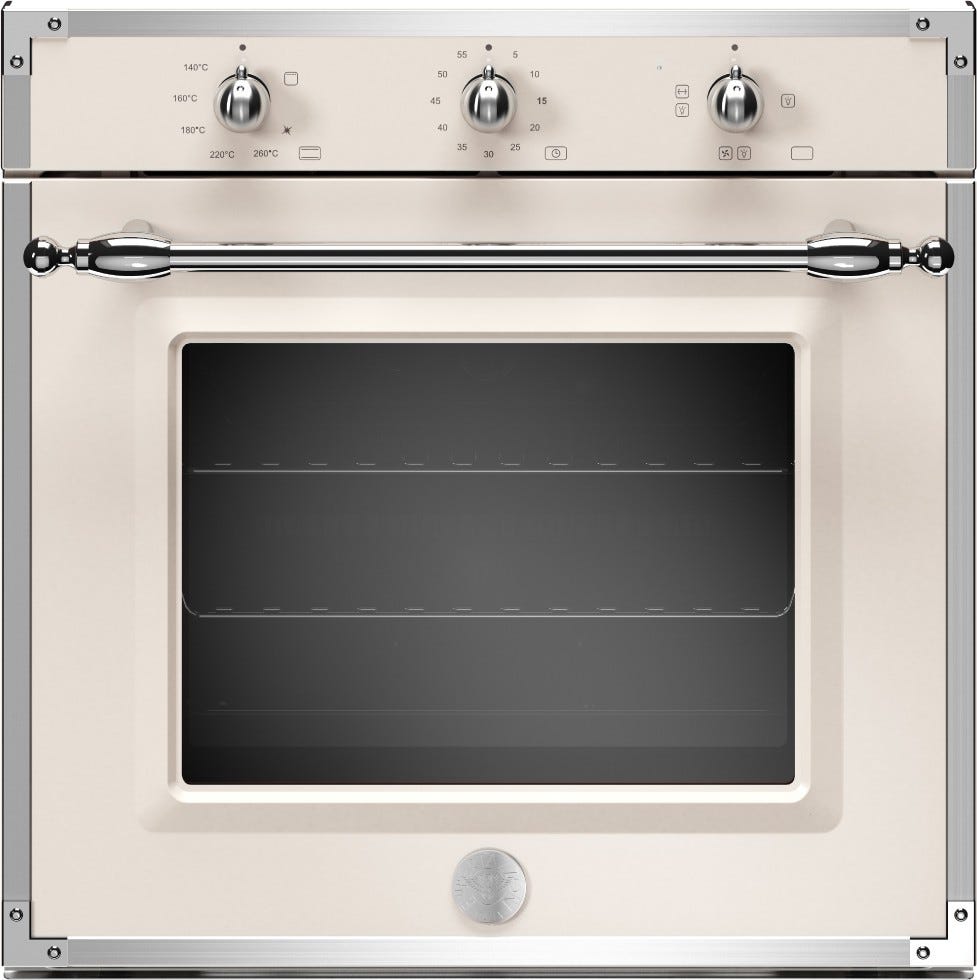 Bertazzoni F605HERGKAX Heritage Forno da incasso 60 cm – 76 L, 5 funzioni, gas con grill, avorio / inox
