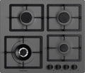 Plados Telma FLAT60 UM 42 Piano cottura cm. 60 x 51 - 3 fuochi + 1 tripla corona - Titanio