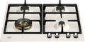 Bertazzoni P604LHERAX Heritage Piano cottura a gas 4 fuochi, bruciatore wok 4 kW, griglie in ghisa, avorio / inox
