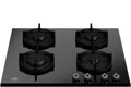 Bertazzoni P604PROGNE Professional Piano cottura a gas 60 cm, 4 fuochi, vetro temperato, bruciatore wok 4 kW, vetro nero
