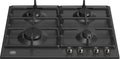 Bertazzoni P604PRONE Professional Piano cottura a gas 60 cm, 4 fuochi, acciaio inossidabile, bruciatori in ottone, nero opaco