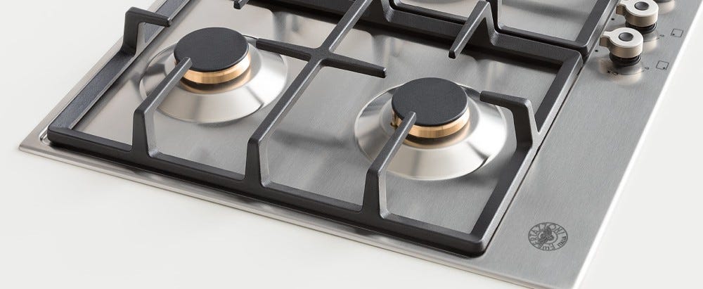 Bertazzoni P604PROX Professional Piano cottura a gas 60 cm, 4 fuochi, bruciatori in ottone, inox