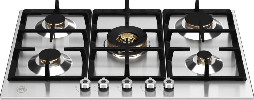 Bertazzoni P755CPROX Professional Piano cottura a gas 75 cm – 5 fuochi, wok 4 kW, acciaio inox