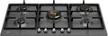 Bertazzoni P905CHERNE Heritage Piano cottura a gas 90 cm, 5 fuochi, doppio wok centrale 5 kW, nero opaco