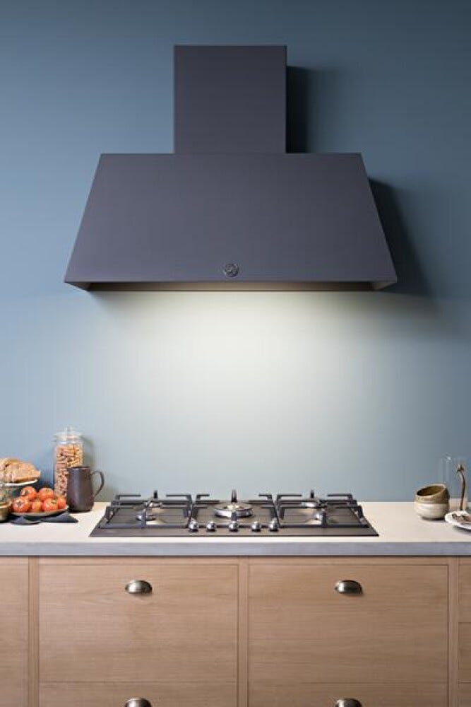 Bertazzoni P905CHERNE Heritage Piano cottura a gas 90 cm, 5 fuochi, doppio wok centrale 5 kW, nero opaco