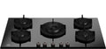 Bertazzoni P905CPROGNE Professional Piano cottura a gas 90 cm, 5 fuochi, doppio bruciatore wok laterale 5 kW, vetro temperato nero