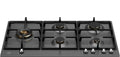 Bertazzoni P905LHERNE Heritage Piano cottura a gas 90 cm, 5 fuochi, bruciatore wok 5 kW, nero opaco