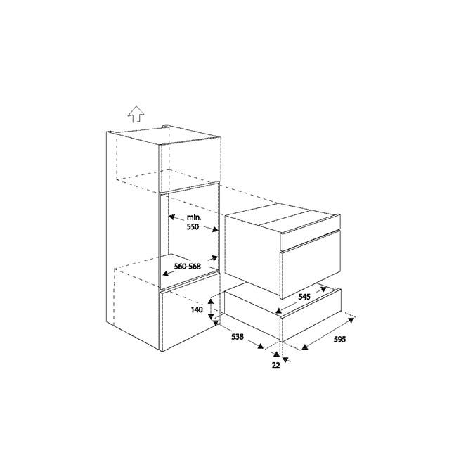 Bertazzoni WD60C Modern Cassetto scaldavivande 60 cm, capacità 25 kg, temperatura regolabile 30–85°C, rame