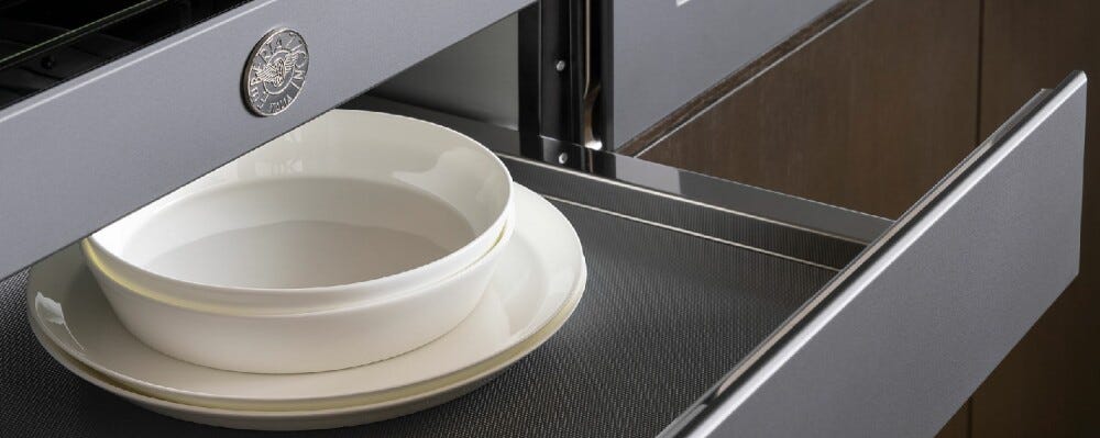 Bertazzoni WD60Z Modern Cassetto scaldavivande 60 x 12 cm, capacità 25 kg, zinco
