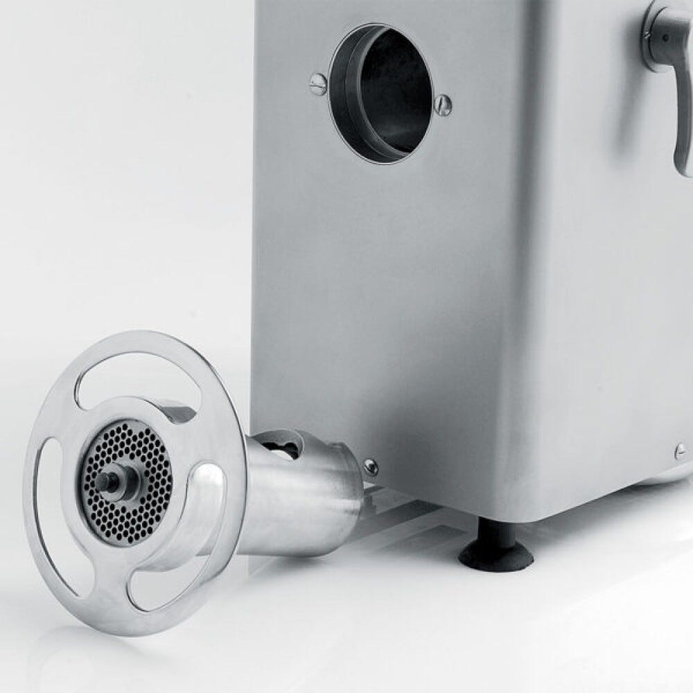 Fama FTR200MINV Refrigerato Tritacarne refrigerato monofase 230V, gruppo inox, tramoggia refrigerata, inversione di marcia di serie, 450 kg/h