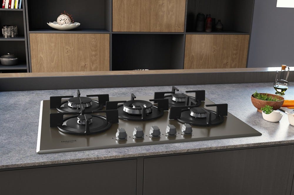 Hotpoint Ariston HAGD 72S/CH Piano cottura cm. 73 - vetro champagne