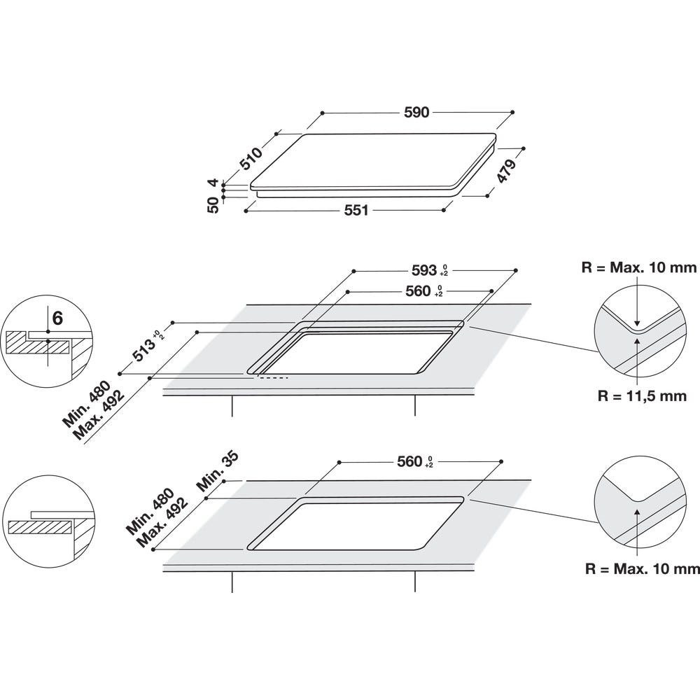 Hotpoint Ariston HB 4860B NE Piano cottura a induzione cm. 59 - vetroceramica nero