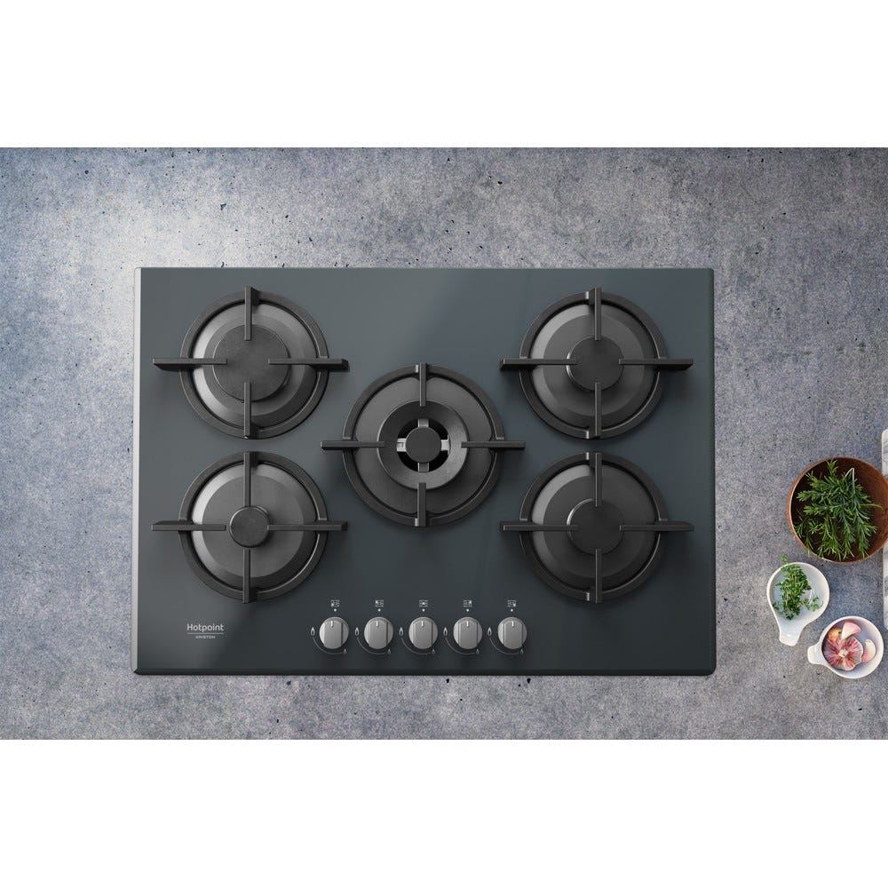 Hotpoint Ariston HAGD 72S/MR Piano cottura a gas cm. 73 - vetro specchio
