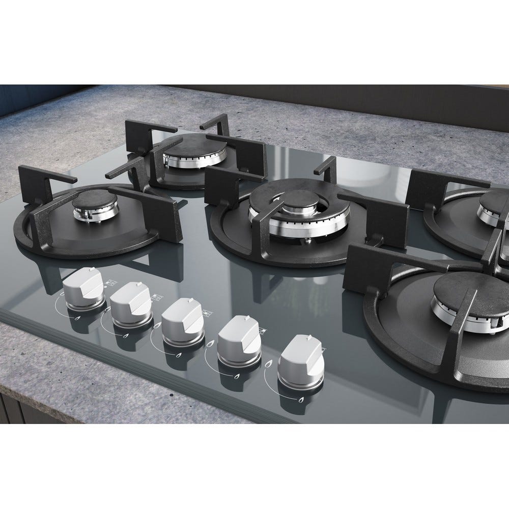 Hotpoint Ariston HAGD 72S/MR Piano cottura a gas cm. 73 - vetro specchio