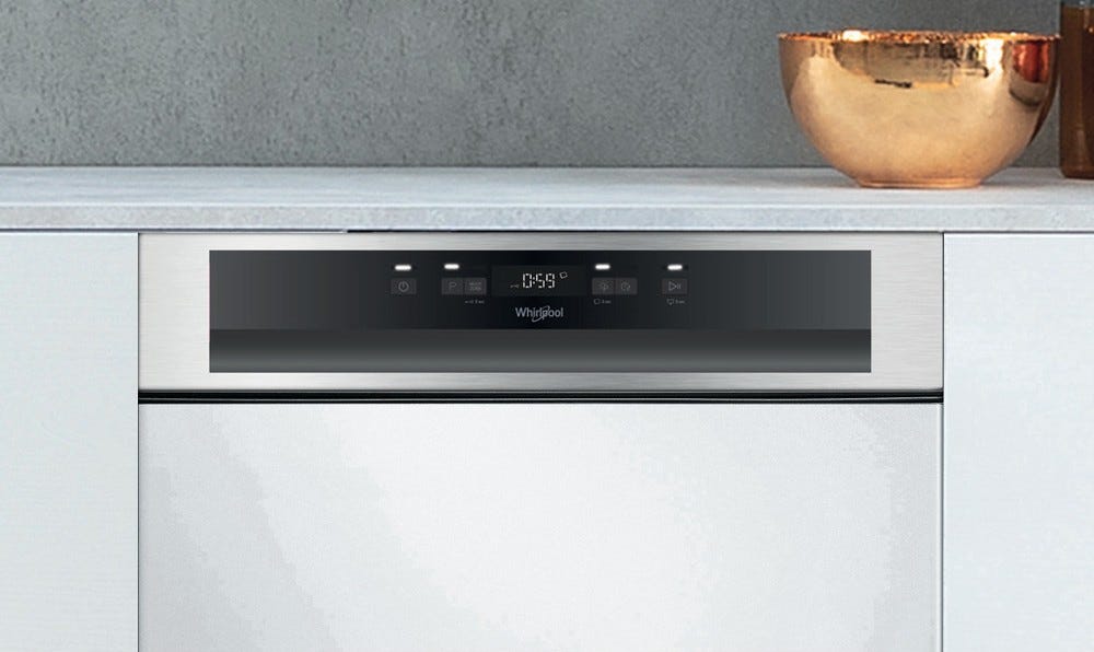 Whirlpool WB 6020 P X Lavastoviglie integrata parziale cm. 60 - 14 coperti - frontalino inox