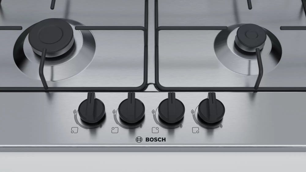 Bosch PGP6B5B86 4 Piano cottura a gas 4 fuochi cm 58 - inox